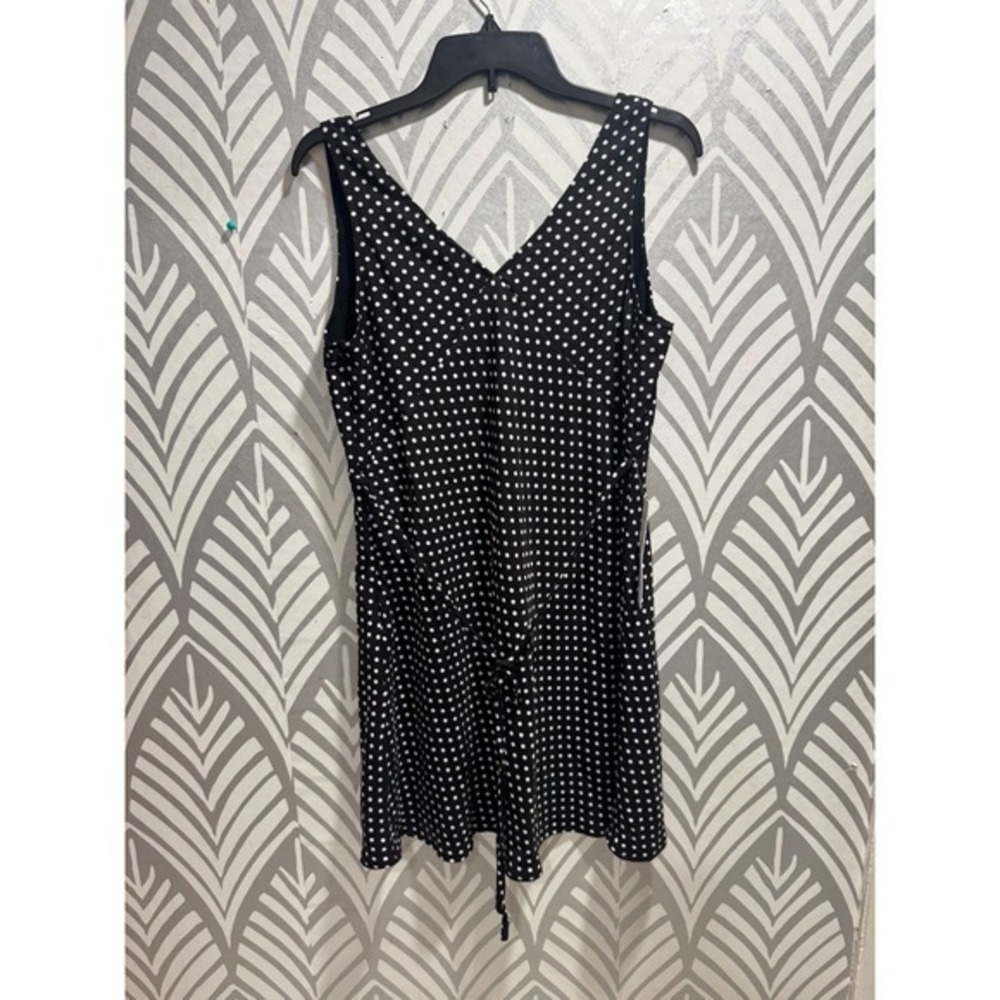 Princess Polly Black Nellie White Polka Dot V Neck Sleeveless Mini Dress Size 6 - Picture 4 of 8